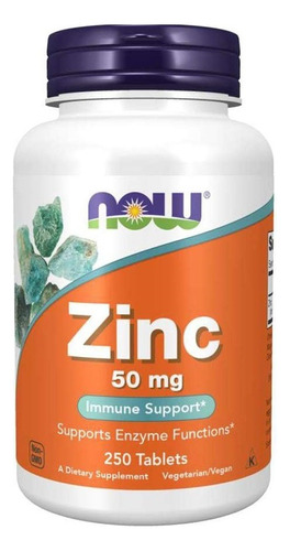 Zinc 50mg Now X250 Tabletas