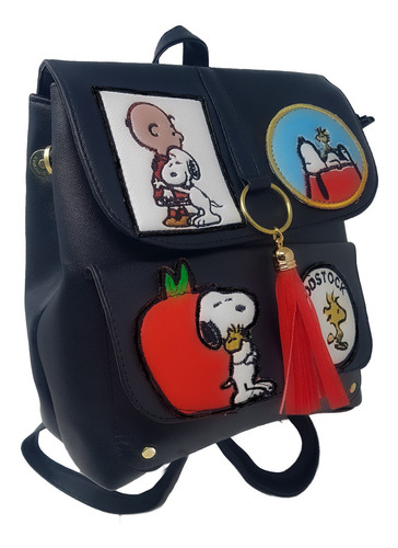 Bolsa Dama Snoopy Parches Charlie Brown Emilio Woodstoc Nyny