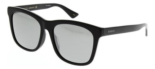 Gucci Gg0057sk 001 Square Shape Plata Espejo Negro Original