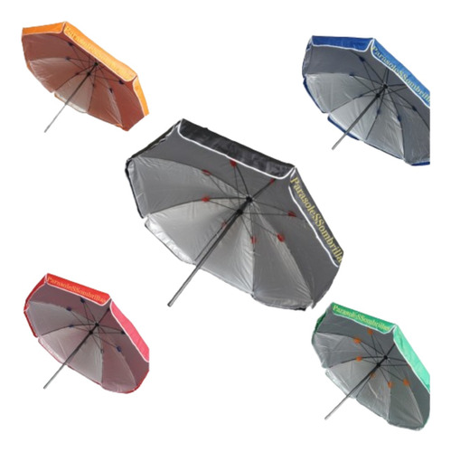 Parasol 3.20mt Diam Imperm Doble-tela-varilla-filtro Colores