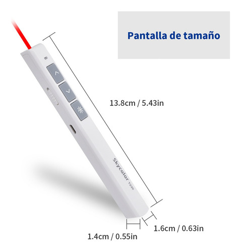 Presentador Powerpoint Puntero Láser Inalámbrico Blanco