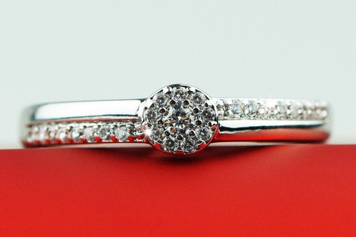 Imagen 2 de 10 de Anillos Compromiso Oro 18k Parejas Promesa Regalo Elegante.