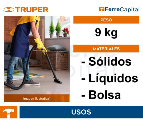 Aspiradora Sólidos Líquidos 12 Gal Acero Inox Truper 101524