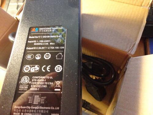 Intertek Switching Power Supply/adapter 100-240v 54v 2.7 Ccj