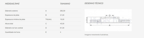 Imagem 3 de 5 de Disco E Pastilha Dianteira Honda Novo Fit Ex 1.5 16v