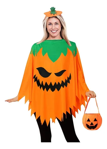 Disfraz De Actuación Fiesta Halloween Con Capa De Calabaza