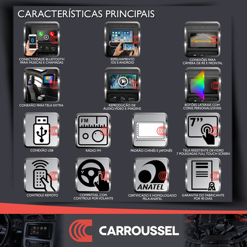 Imagem 2 de 9 de Central Multimídia Mp5 2 Din H-tech Ht-3020 Bt Espelhamento