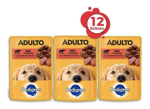 Imagen 1 de 8 de Alimento Humedo Pedigree Perro Adulto Carne 12 Uni
