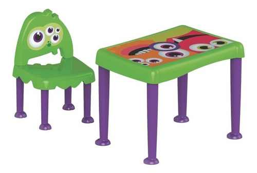 Mesa Cadeira Infantil Kids Monster Verde Tramontina 92485280