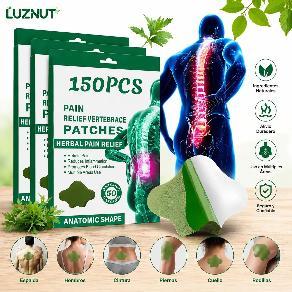 150 Parches Para El Espalda Rodilla Dolor Muscular Anatomico