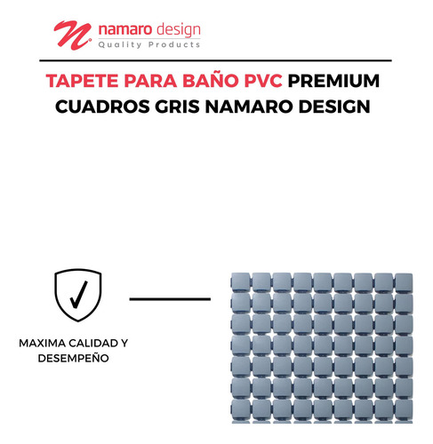 Tapete Para Baño Pvc Premium Cuadros Gris Namaro Design