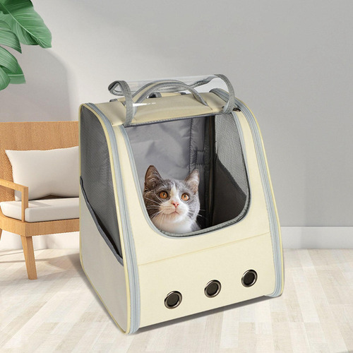 C-w Ventilar Pet Carrier Mochila Bolsa De Viaje Beige