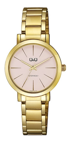 Reloj Q&q De Dama Modelo Q893j002y Color de la correa Dorado Color del bisel Dorado Color del fondo Dorado-Rosa