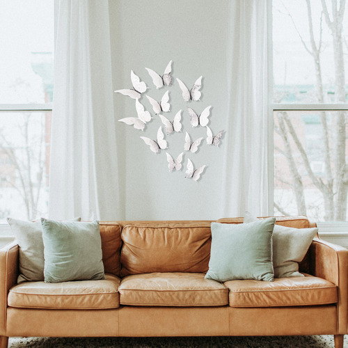 12 Pegatinas De Pared Con Mariposas En 3d Para Decoración Ar
