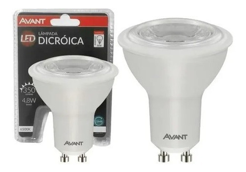 Kit 2 Lâmpada Led Dicróica 4000k 4,8w Luz Branca Casa Sala