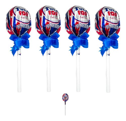 Paleta Tutsi Pop Gigante 3 Con 10 Pz C/u Cereza Goma Mascar
