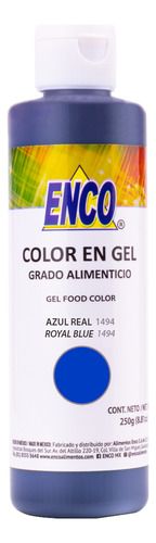 Color Gel Azul Real Reposteria 250 Grs. Enco 1494-250