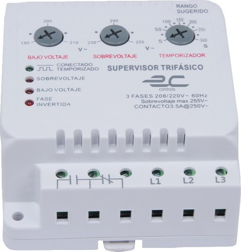Protector Supervisor De Voltaje Trifásico 220v Ec Controls