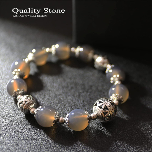 Pulsera Elástica De 12mm Mujer Cadena De Cuentas De C...