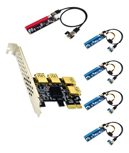 Tarjeta De Expansión Pci-e De 1 A 4 Usb 3.0+4 X Cable De Ext