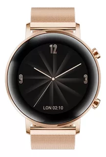 Huawei Watch GT 2 Elegant 42mm caja 1.2mm de acero inoxidable rose gold, malla refined gold de metal DAN-B19