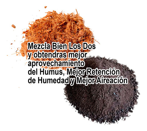 Fibra De Coco 6 Litros Y Humus De Lombriz 5 Kilos Sustratos