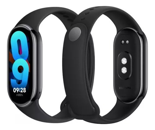 Xiaomi Smart Band Mi Band 8 1.62" caja de plástico negra, malla negra de silicona y bisel negro de plástico
