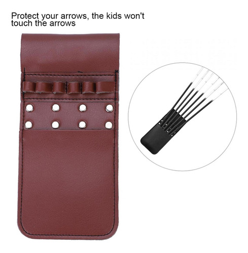 Archery Equiptment Portable Pocket Quiver Pu Leather 6pcs