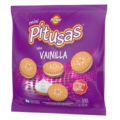 Galletitas Pitusas Pitusas Vainilla de vainilla 300 g pack x 16