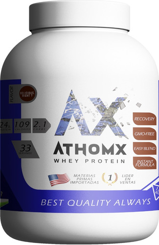 Suplemento en polvo AthomX  Whey Protein proteínas sabor dark chocolate en pote de 1kg