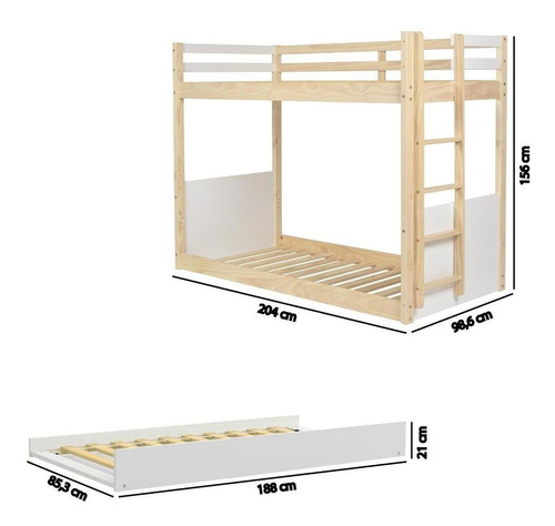 Treliche Infantil Garden Com Janelinhas E Grade - Natural/br Cor Branco