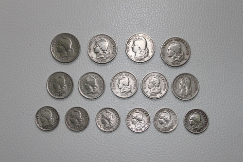 Lote 15 Monedas Argentinas 5-10-20 Centavos Años 1920 A 1940 (Usado)