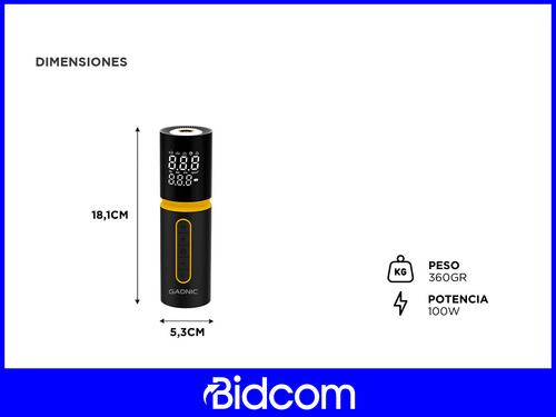 Compresor De Aire Gadnic Conexión 12v Panel Digital Luz Led