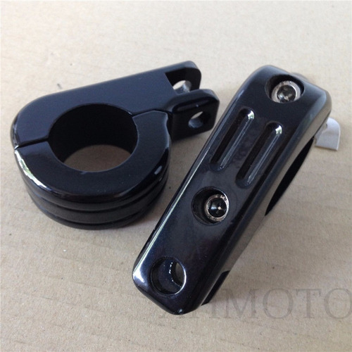 Clamps Soportes Negros Mate Para Descansos De Defensa Harley