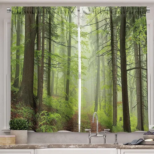 comprar Ambesonne Cortinas De Cocina Al Aire Libre, Sendero A Través