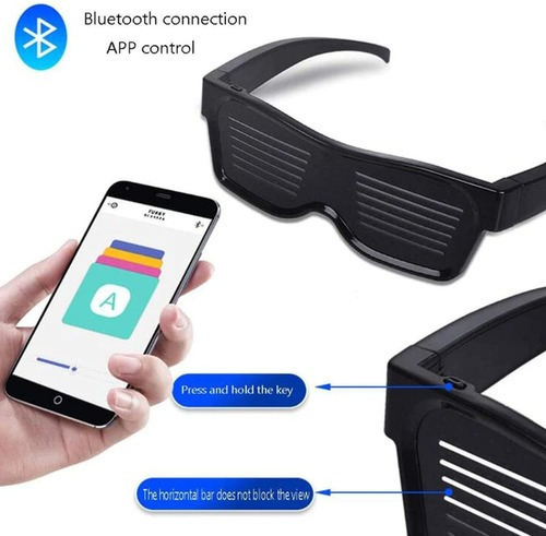 Lentes Led Bluetooth Único, Animaciones Personalizables