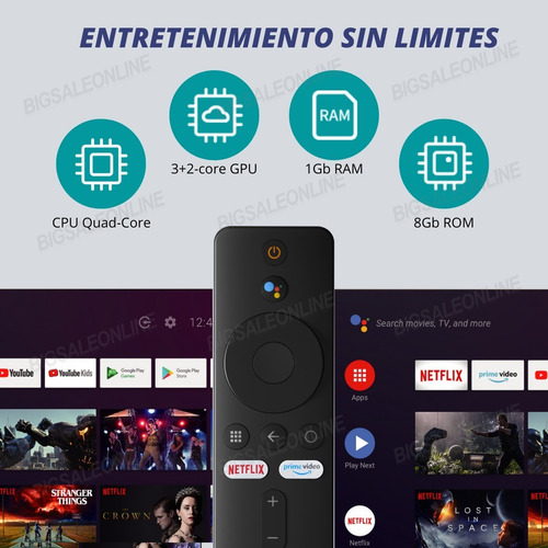 Imagen 3 de 9 de Convertidor Smart Xiaomi Mi Tv Stick Amazon Disney Netflix