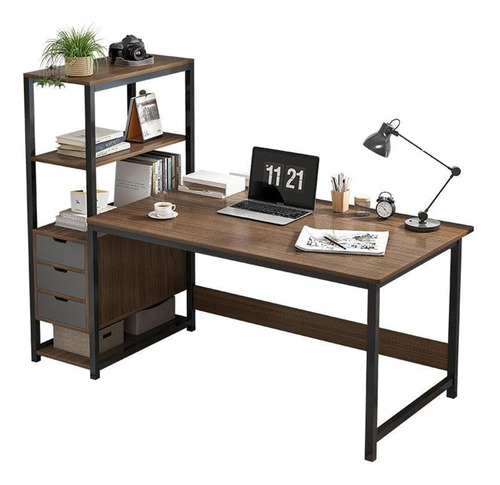 Escritorio De Computadorapara Home Office 3 Cajones Y Shelf