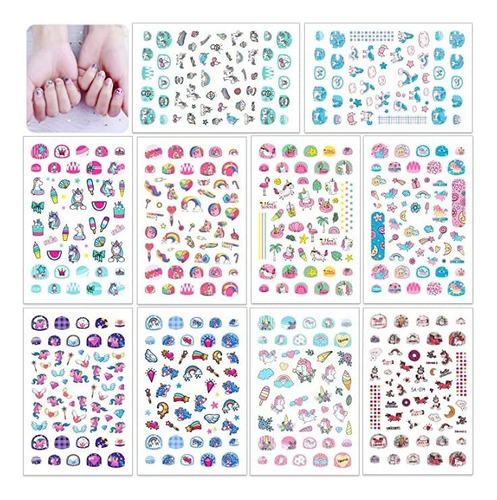 Howaf 560+designs Unicorn 3d Nail Art Stickers Pegatinas, R.