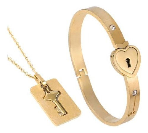 Pulsera Brazalete Y Collar Llave Para Pareja Novios