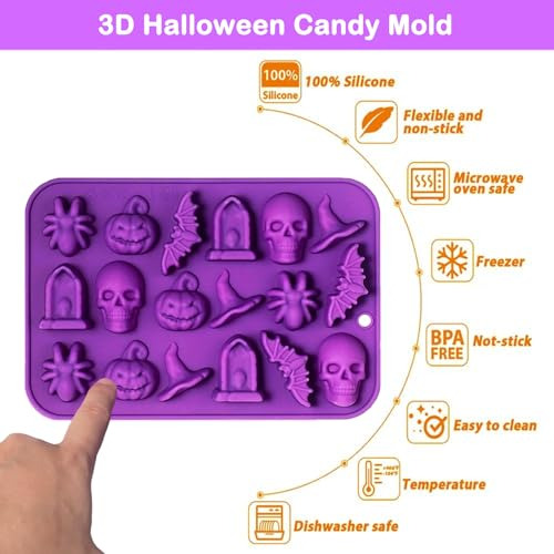 Molde Para Chocolate De Halloween, Silicona, 18 Cavidades, P