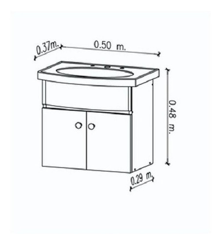 Imagen 2 de 9 de Combo Baño Completo Vanitory Espejo Grif Acces Sanit.