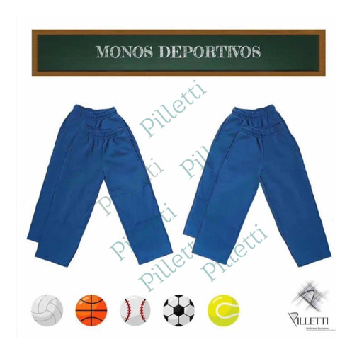 Mono Deportivo Algodón Todas Las Tallas Colegial Azul Marino