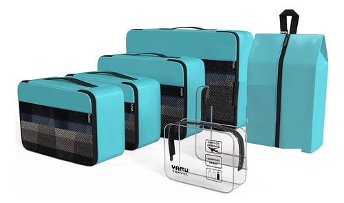 Yamiu Cubos De Embalaje 6 Piezas Accesorio De Viaje-c33 Verde Aqua (Usado)