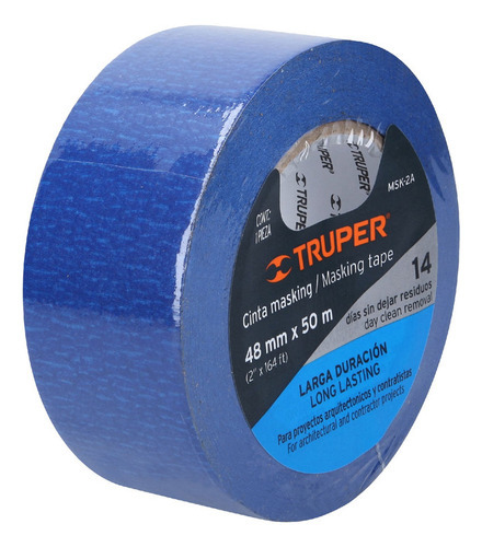 Cinta Para Pintar Masking Tape 2'' 50mt Azul, 10 Pzas Truper