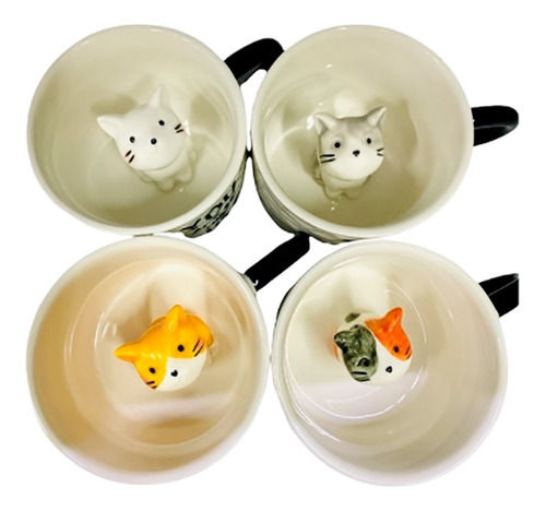 Caneca, Xícara Com Gatinho Dentro 3d You+me - Gato Café Chá