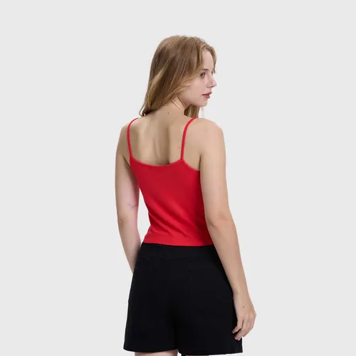 Polera Peto Mujer Pabilo Crop Rojo Fashion's Park