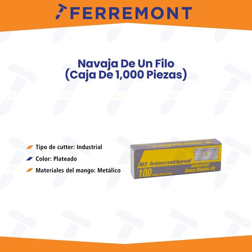 Navaja De Un Filo Caja De 1,000 Piezas
