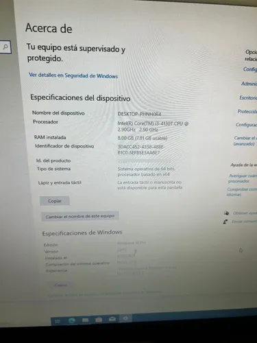 Mini Pc Cpu Lenovo M73 8gb 120gb Ssd Intel I3 Con Monitor (Usado)