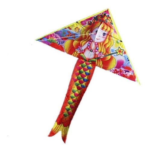 Pipa Chinesa Sereia + Linha De Nylon E Pegador